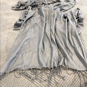 Chic Silver Scarf with Fringe